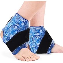NEWGO Gel Ice Pack for Ankle Pain Relief, 2 Pack Ankle Ice Pack Wrap, Reusable Cold Therapy Wraps for Sprains, Swelling & Injuries