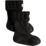 Hunter Kids Recycled 6 Stitch Cable Boot Sock Negro Tela 32-34 EU