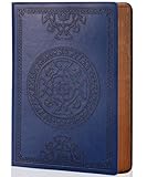 CAGIE Lined Journal for Men Soft Cover Notebook Leather Journals for Writing, 180 Lay Flat Vintage Mens Journal Personal Diary, 5.7'' X 8.3'', Blue