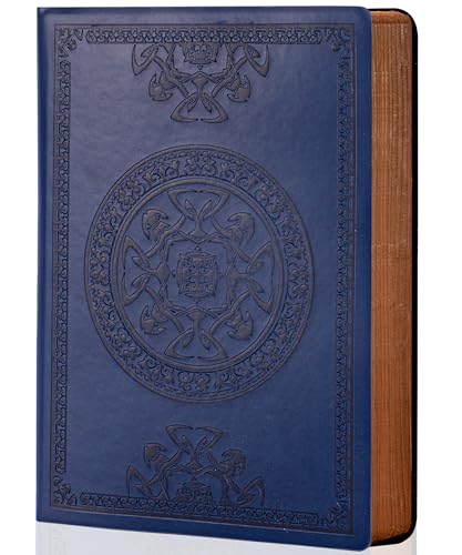 Journal ligné CAGIE bleu 14x21 cm avec couverture souple en cuir pour notes