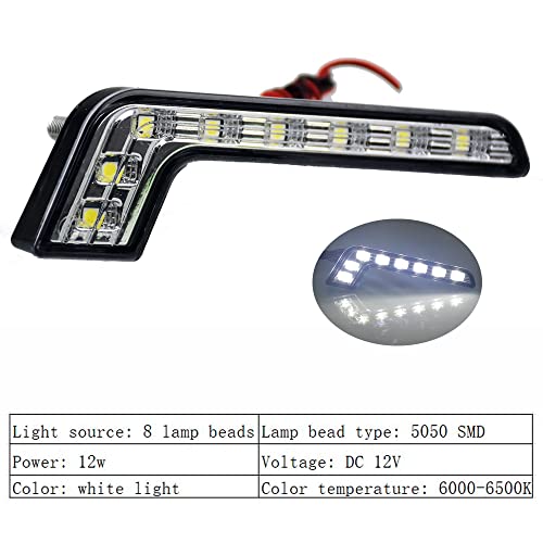 Luz Diurna DRL para Auto 12V, 8 LED Blanco Impermeable miniatura 3