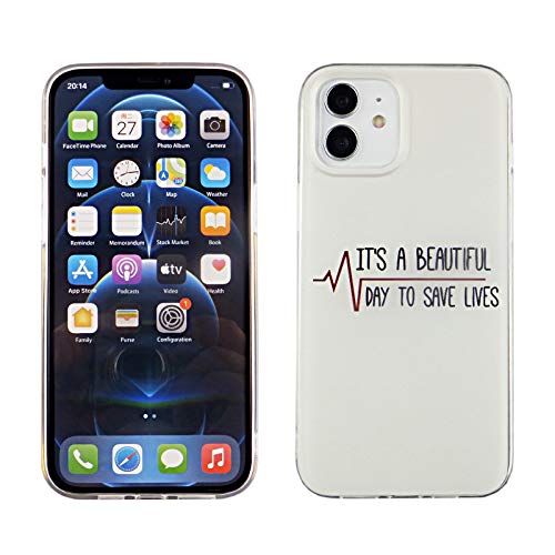 CASETERNITY TPU Case Compatible with iPhone 12 Mini 5.4 Inch Slim Fit iPhone 12 Mini Grey's Anatomy Quote It's A Beautiful Day to Save Lives