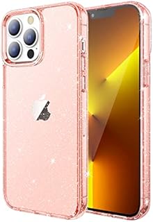 JETech Etui Brokat do iPhone 13 Pro 6,1 Cala, Glitter Bling Blask Odporny na Wstrząsy Telefonu Cover, Słodkie Świecący Case do Kobiet i Dziewczynek (Róża)
