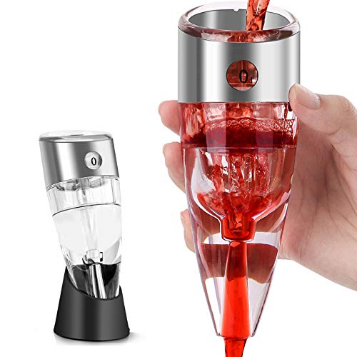 Wine Aerator Gift Set, Twist Wine Pourer Spout, Crystal Red Wine Airarator Decanter