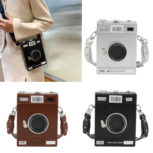 Women Bag Camera Shape Crossbody Bag PU Leather Shoulder Bag Shopping Bag Retro Messengers Bag for Everyday4