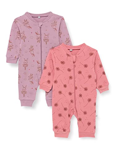 PIPPI Unisex Baby 2er Pack Schlafstrampler mit Reißverschluss