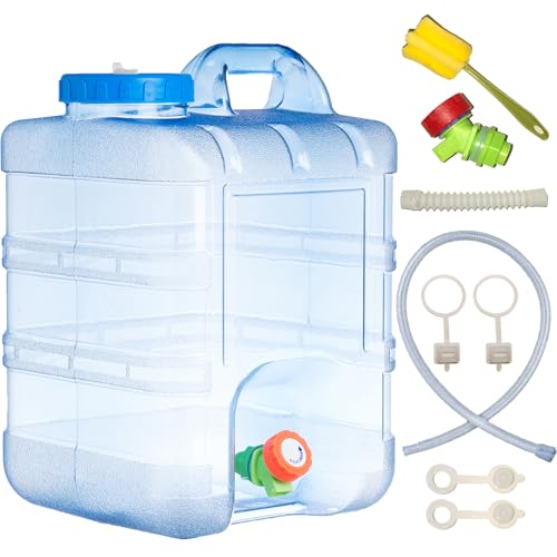 Sparkstarses 20L bidón de Agua con grifos, depósito de Agua con Grifo, contenedor de Agua para Camping, contenedor de Agua para Cocina, RV, Furgoneta, camión, Camping, Escuela, Hospital…