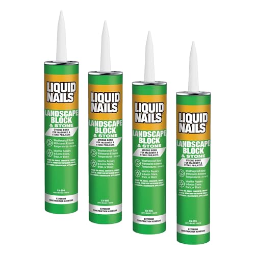 Image of Liquid Nails - LN-905 Landscape Block Adhesive (LN905), Low VOC, 10 oz (Pack of 4)