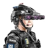 Kids Tactical Helmet Set with Headset Walkie Talkies, Police Kids Toy Soldier Army Multifunctional Helmet Set with Binoculars, Cosplay Toy Paintball Airsoft Over 3 Years Old