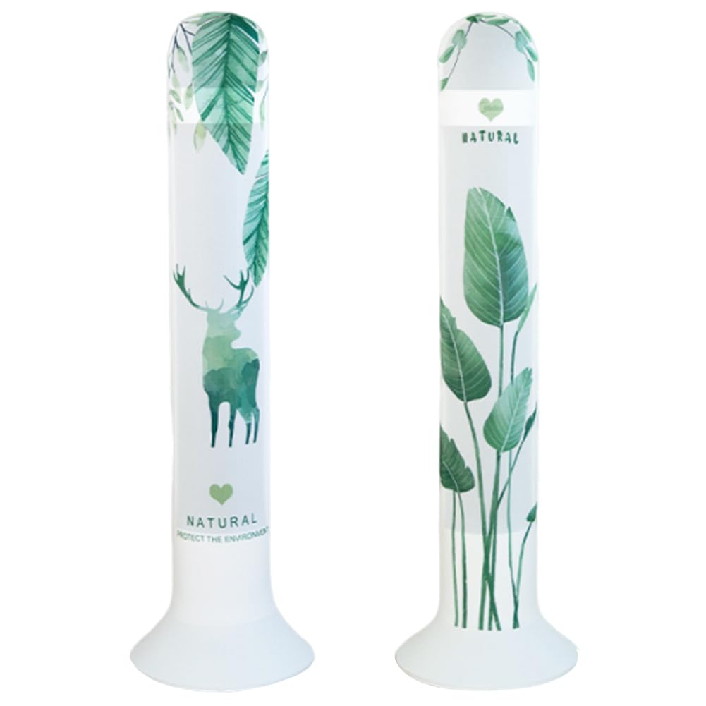 YANGSHINE 2 Pieces Tower Fan Dust Cover, Vertical Fan Dustproof Protection Cover for 39-50 Inch Household Stand Fans Decorative Green Deer Planted leaves Pattern Protective Sleeve