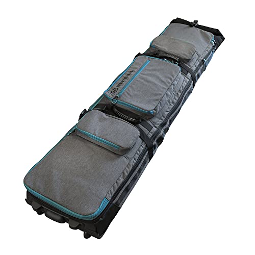 Winterial Rolling Expandable Snowboard and Ski Bag - Snowboard and Ski Bag with Wheels, Fits up to 2 Boards or 2 Sets of Skis, Expandable Main Compartment, Double Layered Water Resistant Interior