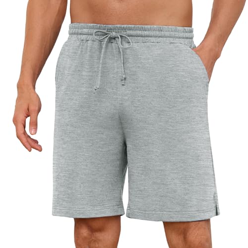 Demegimi Pantalón Pijama para Hombre Pantalones Cortos Verano Shorts con Bolsillos Pijama Verano Hombre Algodón Pantalones Cortos de Pijama Masculinos