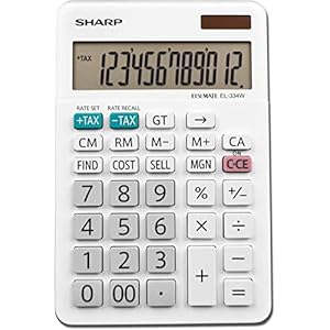 Sharp EL-334WB Business Calculator, White 4.0
