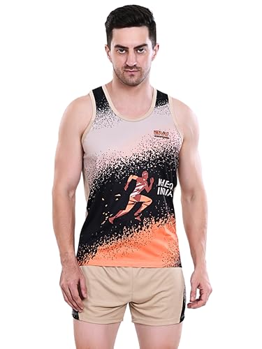 Image of Men's 100% Polyester Sublimation Printed Athletic Running Vest | Lightweight Sports Costume for Gym, Jogging & Training