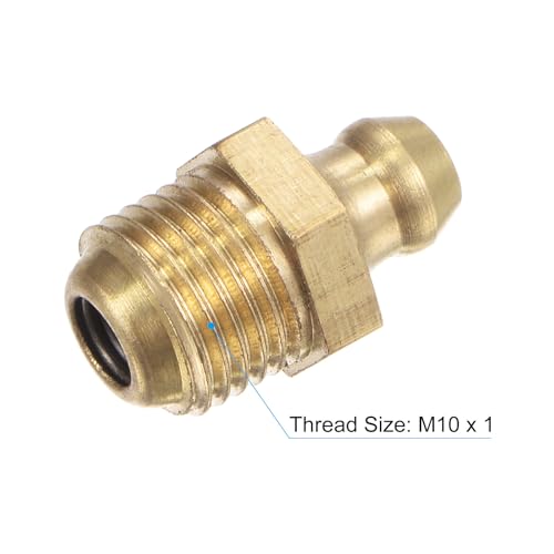 Image of uxcell Brass Straight Grease Fitting M10 x 1mm Thread Hydraulic Grease Fitting Accessories, 40Pcs