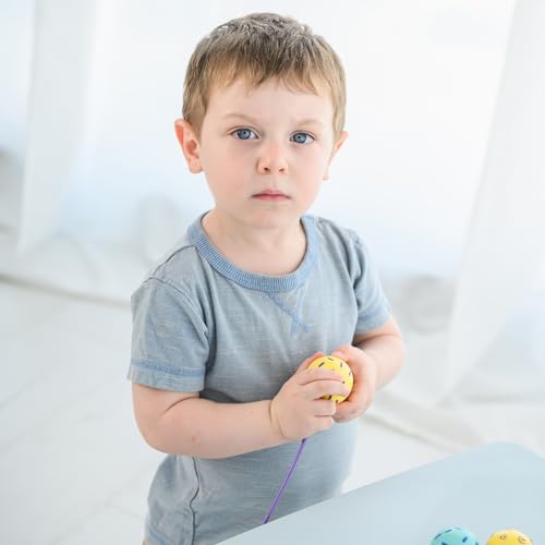 Image of Edushape Sensory Beads Connecting Toys for Baby - Large Textured Solid Color Pop Beads for Toddlers 1-3, 2-4, 4-6 Years and Up - Lacing Beads Enhances Motor Skills, Tactile Senses for Kids