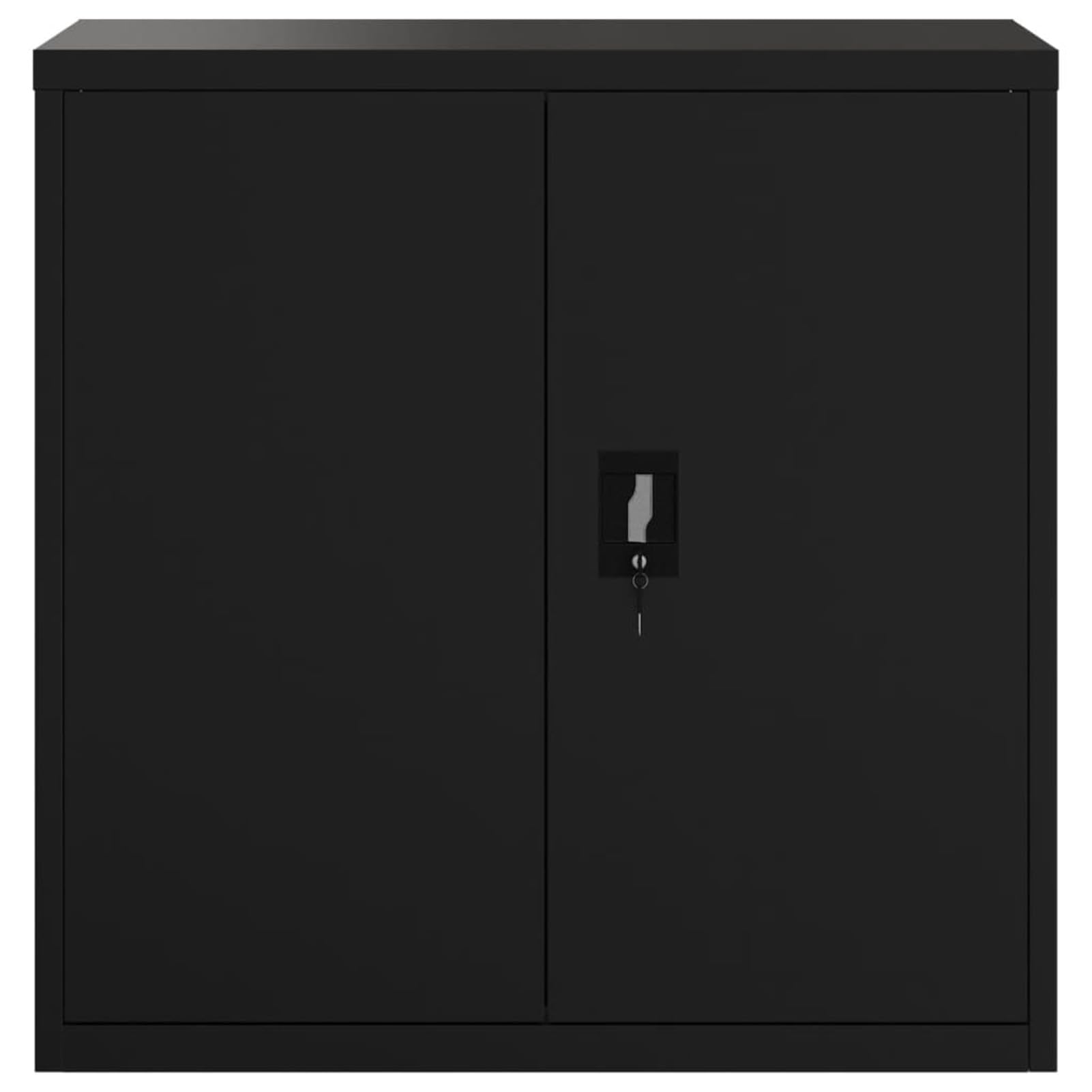 Homgoday Aparador de cocina, mueble portaobjetos con estantes para ahorrar espacio, mueble de almacenamiento para salón, dormitorio, oficina, armario, archivador, negro, 90 x 40 x 90 cm, de acero