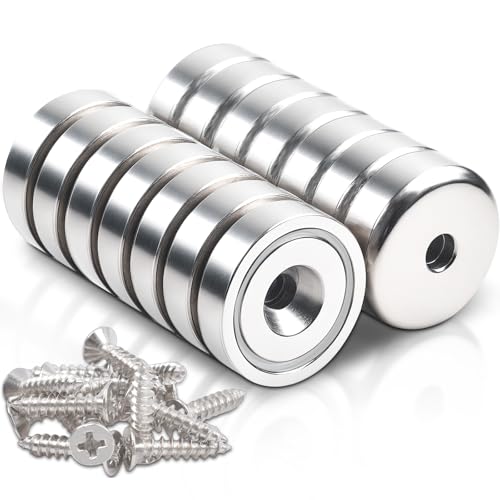 14 pezzi Magneti Potente Magnete Magneti Neodimio 6 Kg Forza 16x5 mm Magnete al Neodimio Con Foro E Capsula, Calamita A Testa Svasata Con Viti Calamita Magneti