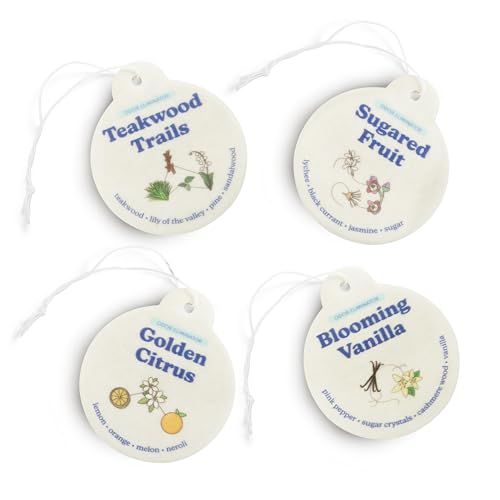 Happy Wax Odor Eliminating Car Charms 4-Pack - Includes: Blooming
