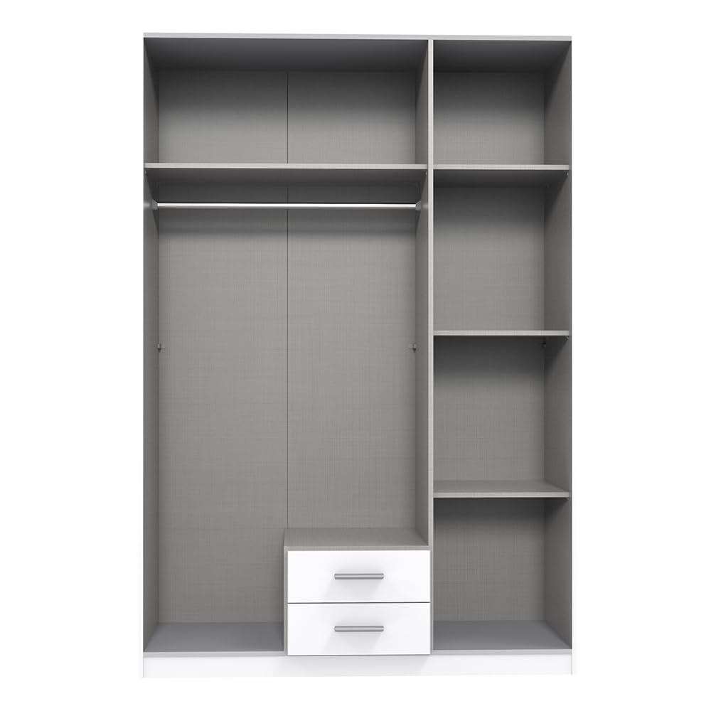 Lomadox Babyzimmer komplett Set 3-teilig mit Gitterbett Kleiderschrank, Bettschubkastenin weiß modern