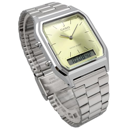 [カシオ] CASIO アナデジ ANA-DIGI クオーツ 腕時計 ヴィンテージシリーズ AQ-230A-9AMQY ユニセックス デュアルタイム ライムイエロー 海外モデル [並行輸入品] 商品画像5