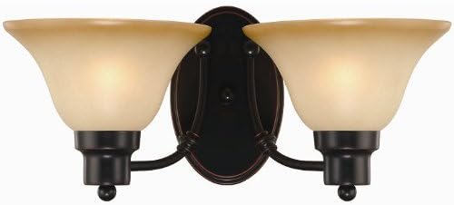 Hardware House Bristol Series 2 Light Oil Rubbed Bronze 7-1/2 Inch by 16 Inch Bath / Wall Lighting Fixture : 16-7222