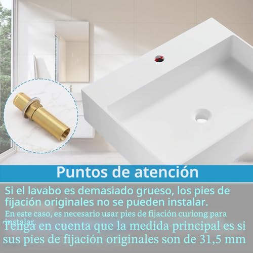 Miniatura 6 de Brateuanoii Juego De Reparación De Grifo, Grifo Extendido Alto M32 X 10 Cm, Extensión De Grifo Con Tubo Roscado, Tuerca De Cobre Barra De Extensión De 10 Cm Con Rosca De Cobre, 2 Juntas De Goma