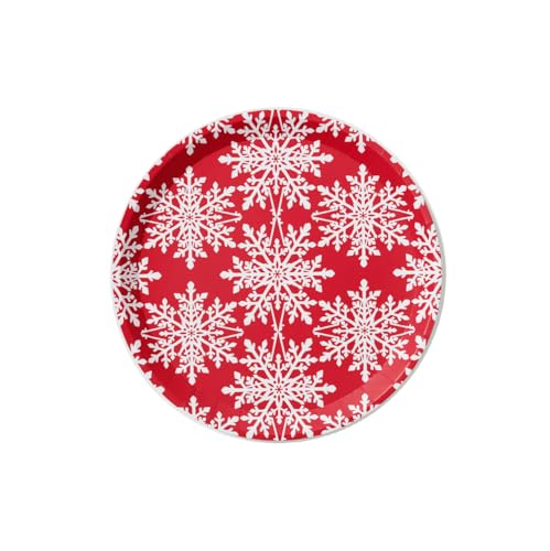 Coterie Weihnachten Pappteller - Rote Schneeflocke Teller (10er Set...