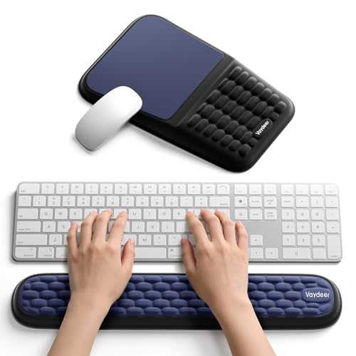 VAYDEER Ergonomisches Handballenauflagen-Set – Tastatur & Mauspad mit Memory-Schaum, rutschfest, ideal für Büro, Homeoffice & Gaming, Rosa