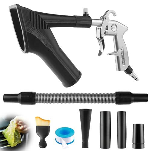 GOCCIDA 2IN1 Car Interior Detailing Air Blow Gun & vacunm Gun with Adjustable Air Flow Nozzle,Cleaning Gun Quickly Blasts Dirt and Dust from Surface Works with Air Compressor(Upgrade Rotate Tube)