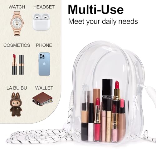 Image of AICase Protective Case for Labubu Plush Doll,Clear Bag for Stadium Events Crossbody Doll Bag Accessories Stadium Approved Clear Purse for Kpop Ozzy Stray Ateez Saja Concerts Sports Festivals 3