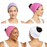 Turbie Twist 4-Pack Turbie Band for Beauty, Travel, Gifting - Cotton Headband for Personal Care - Comfortable, Extra-Wide Spa Headband - For All Hair Types - Berry Lovely