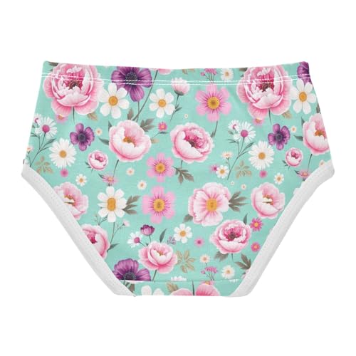 Joisal Cotton Toddler Underwear Floral Art Pastel Flowers Girl Panties Cute Pattern Briefs Undies Kids 2t2