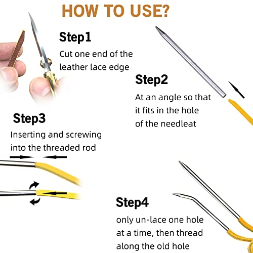 Aliball Baseball Glove Lace, 2 Pcs Authentic Cowhide Lace 79 Inch With 2 Glove Lacing Needle, Well Made And Easy To Use, Perfect Quick Repair Softball And Baseball Glove Repair Lacing Kit (Black) #TOP5