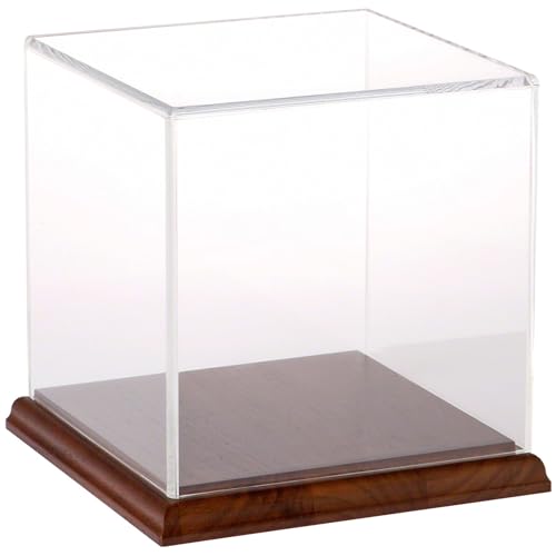 Plymor Clear Acrylic Display Case with Hardwood Base, 6