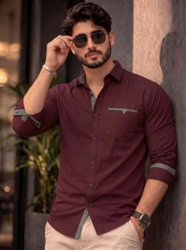 Image of Amazon Brand - INKAST Cotton Shirt for Men | Regular Fit Full Sleeve Casual Shirt | Stylish Formal Office Wear Shirts for Men | Soft Comfortable Breathable Cotton Fabric | Fashionable Office Wear