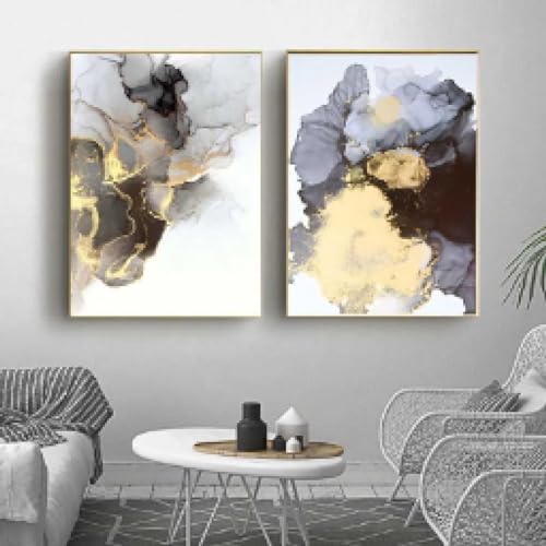Art mural abstrait aquarelle gris pour transformer l'atmosphère de votre salon moderne