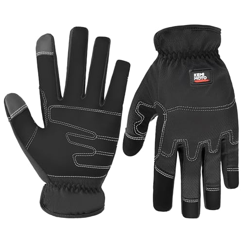 KEMIMOTO Outdoor Handschuhe Herren, Atmungsaktive Arbeitshandschuhe, Taktische Handschuhe, flexibel, strapazierfähig, Konstruktionshandschuhe für Arbeit, Radfahren, Herren, Damen