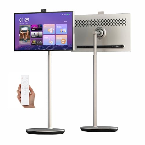 GTUOXIES 32 Inch UHD 4K Pixel Portable Smart TV with Camera and MIC, 32A4-Go Pro, Mobile Touch Screen Monitor, Stereo Speaker, Rotation Free, APPs, Remote Control, and Full Movement