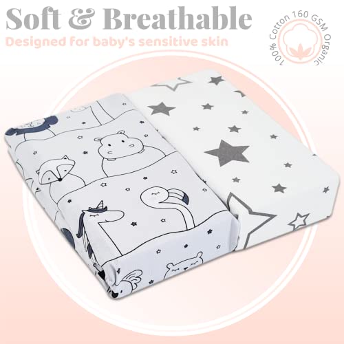 Next to Me Crib Sheets, 2pcs Baby Crib Sheets Set, 100% Organic Cotton to fit Bedside Cribs, Made in Europe - Image 3