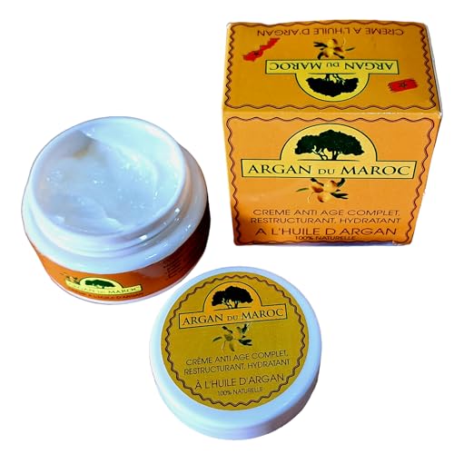 Lot de 2 Cremas, anticelulitis, argán de Marruecos cuidado ojos Facial rejuvenecedora día y noche 100 ml