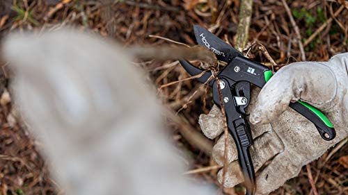 Hooyman Ratchet Pruner with Lightweight, No-Slip, Ergonomic Design, Heavy-Duty SK5 High Carbon Blade and Blade Lock for Hunting, Trimming and Outdoor Use - Thumbnail 3