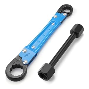 5-Color Angle Stop Wrench Kit, Professional Plumbing Tool Set for Bathroom/Kitchen Valves, Adjustable Valve Removal Tool with Rust-Proof Chrome Steel (Blue)