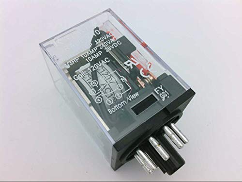 RADWELL VERIFIED SUBSTITUTE 8501KP12V20-SUB Relay, OCTAL Base, 10A, Plug in W/Indicator & Manual Actuator, DPDT, 120V, Substitute for Schneider Electric 8501KP12V20