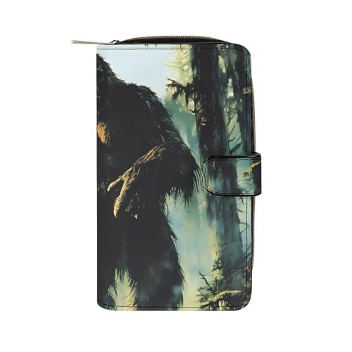 Bigfoot In The Woods Long Wallet for Women Men Purses Coin Pouch Credit Card Holder Organizer