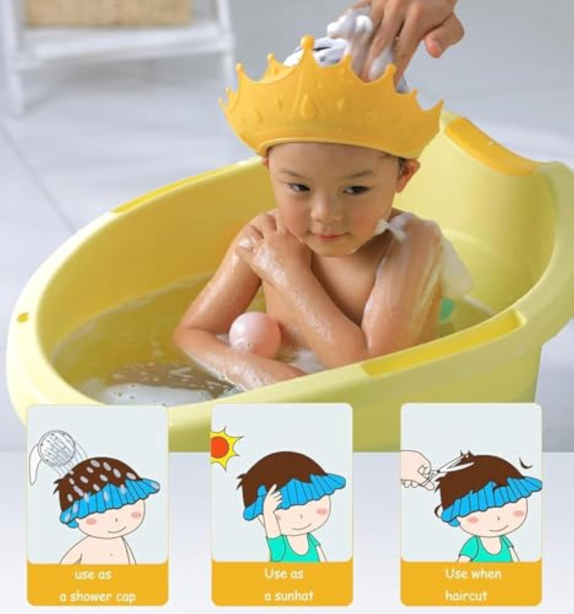 Baby Bath Shower Cap for Eye and Ear Protection