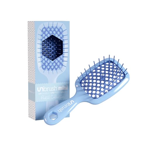 FHI HEAT UNbrush MINI Wet & Dry Vented Detangling Hair Brush, Periwinkle Light Blue