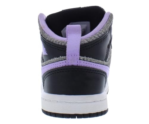Jordan Baby Girl's 1 Mid (Toddler) Black/Lilac/White/Metallic Silver 5 Toddler M3