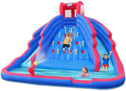 SUNNY & FUN Ultra Climber Inflatable Water Slide Park with Two Slides