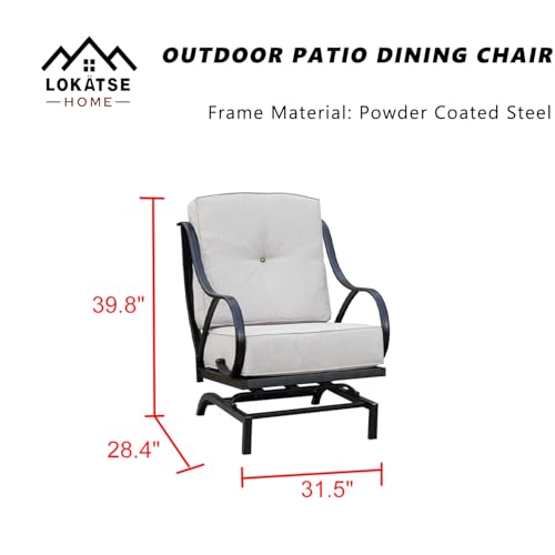 Image of LOKATSE HOME Outdoor 2 Piece Patio Chairs Dining Bistro Conversation Set Metal Frame Furniture with Cushion